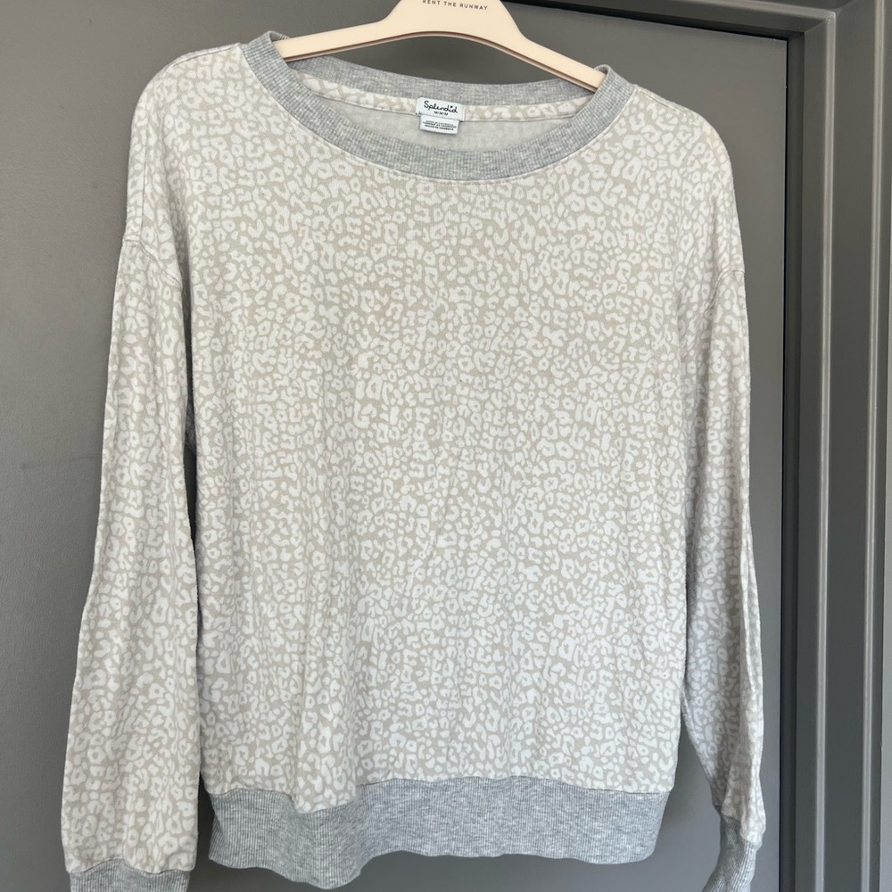 Splendid cheetah sweatshirt and sweatpants set